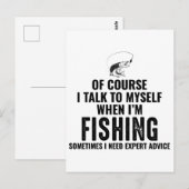 Geviste visvissers Joke Funny Humor Square St Briefkaart (Voorkant / Achterkant)