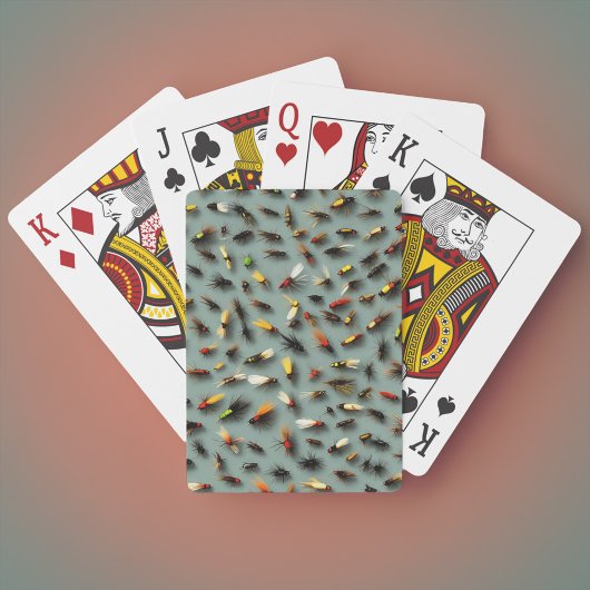 Geviste vliegen pokerkaarten