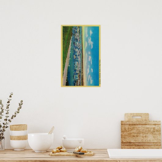 Geviste vloot in AnchorMonterey, CA Poster (Keuken)