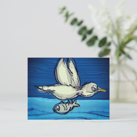 Geviste vogelpest briefkaart (Staand voorkant)