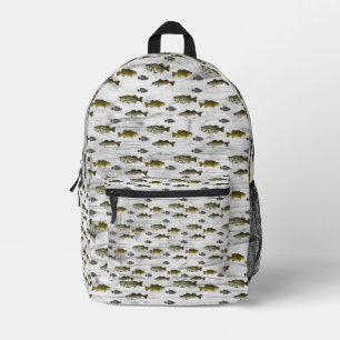 Geviste Walleye Bass Crappie Angler Mannen Bedrukte Rugzak