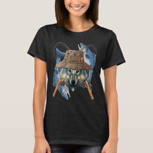 Geviste Wolf Outdoorvisserij T-shirt
