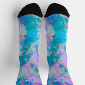 Gevlekt blauw en roze sokken (Top)