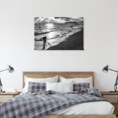 Gevlekt door het Surf op Felixstowe Beach Canvas Afdruk (Insitu (Slaapkamer))