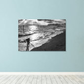 Gevlekt door het Surf op Felixstowe Beach Canvas Afdruk (Insitu (Houten vloer))