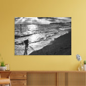 Gevlekt door het Surf op Felixstowe Beach Canvas Afdruk (Insitu (Woonkamer))
