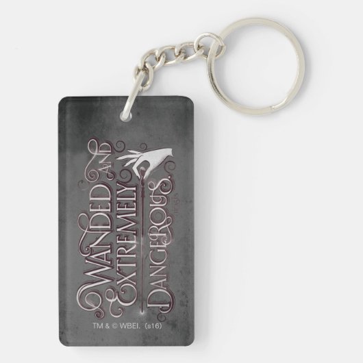 Gevlekt en zeer gevaarlijk grafisch - wit sleutelhanger (achterkant)