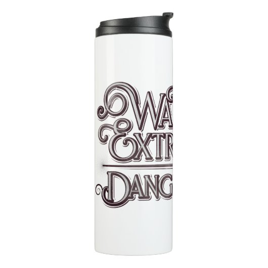 Gevlekt en zeer gevaarlijk grafisch - wit thermosbeker (Gedraaid links)