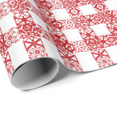 Gevlekt gevarieerd kerstpatroon met rode en witte cadeaupapier (Rol Hoek)
