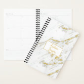 Gevlekt Goud Glitter Wit Marmer Planner (Display)