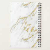 Gevlekt Goud Glitter Wit Marmer Planner (Achterkant)