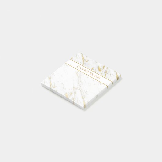 Gevlekt Goud Glitter Wit Marmer Post-it® Notes (Schuin)