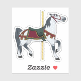 Gevlekt grijs carouselpaard sticker
