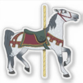 Gevlekt grijs carouselpaard sticker (Voorkant)