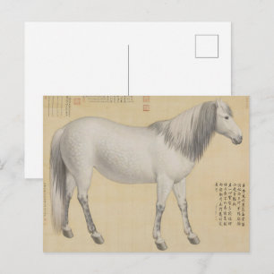 Gevlekt grijs paard - Oude Chinese fijne kunst Briefkaart