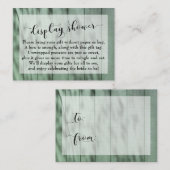 Gevlekt groene houten bruidsdouche kaart zonder ve (Voorkant / Achterkant)