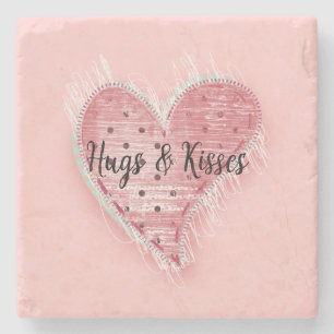 Gevlekt hart stenen onderzetter