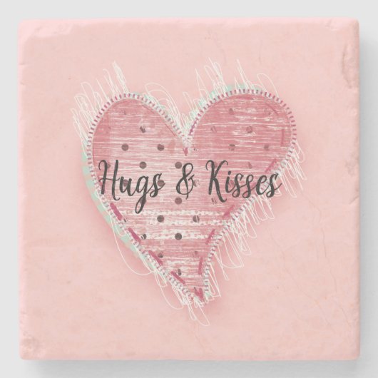 Gevlekt hart stenen onderzetter (Voorkant)