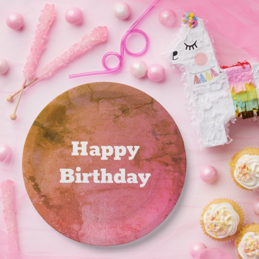 Gevlekt in Groene en Roze Verjaardagspapier Borden Papieren Bordje (Feest)