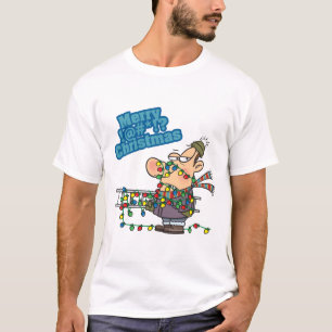 gevlekt in het licht " merry bleeping kerstman car t-shirt
