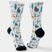 gevlekt kerstbos met gevlekt patroon sokken (Gebogen)