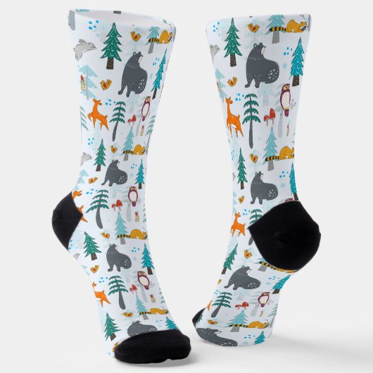 gevlekt kerstbos met gevlekt patroon sokken (Gebogen)