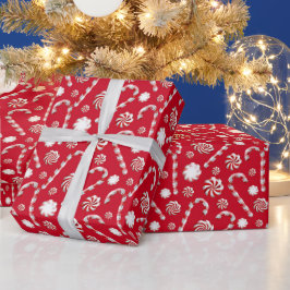 gevlekt kerstpeppermint-snoep cadeaupapier