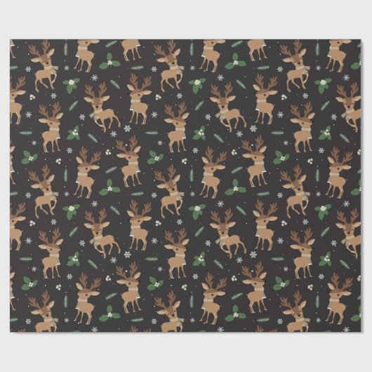 gevlekt kerstrendierpatroon cadeaupapier (Vlak)