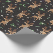 gevlekt kerstrendierpatroon cadeaupapier (Hoek)