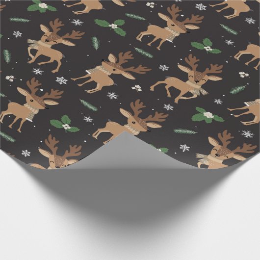 gevlekt kerstrendierpatroon cadeaupapier (Hoek)