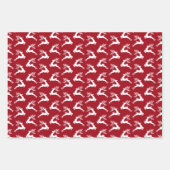 gevlekt kerstrood wit gevlekt patroon  inpakpapier vel (Voorkant 3)