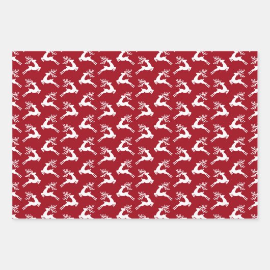 gevlekt kerstrood wit gevlekt patroon inpakpapier vel (Voorkant 3)