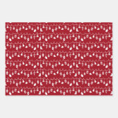 gevlekt kerstrood wit gevlekt patroon  inpakpapier vel (Voorkant 2)