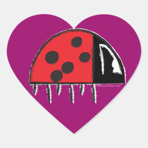 "Gevlekt" lieveheersbeestje hart Sticker