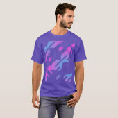 Gevlekt Magenta Blue Diagonal Tropical Art Design T-shirt (Voorkant volledig)