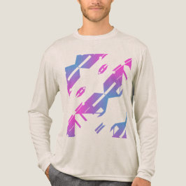 Gevlekt Magenta Blue Diagonal Tropical Art Design Tri-Blend Shirt