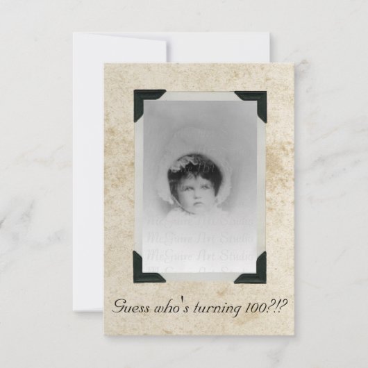 Gevlekt papier Oude foto Verjaardag Kaart (Voorkant)