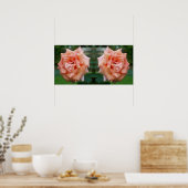 Gevlekt perzik Roos in Bloom Mirror Abstract Poster (Keuken)