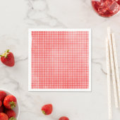 gevlekt rood en wit gingham patroon servet (Insitu)