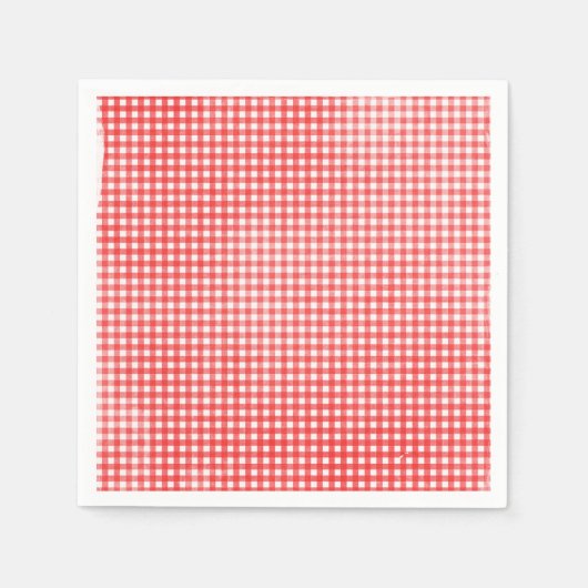gevlekt rood en wit gingham patroon servet (Voorkant)