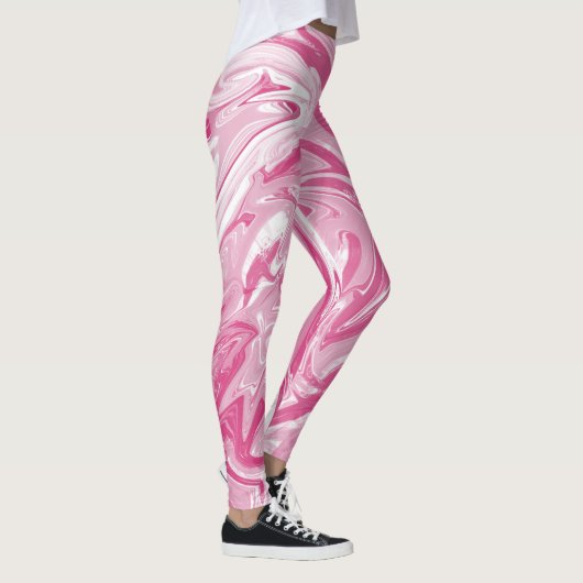 Gevlekt roze marmer leggings (Rechts)