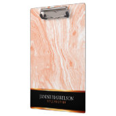 Gevlekt Sinaasappel en wit marmeren steen Klembord (Links)