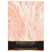 Gevlekt Sinaasappel en wit marmeren steen Klembord (Achterkant)