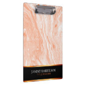 Gevlekt Sinaasappel en wit marmeren steen Klembord (Rechts)