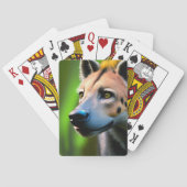 Gevlekt stalking hyena kijken naar zijn prooi, pokerkaarten (Achterkant)