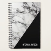 Gevlekt zwart-wit marmer planner (Voorkant)