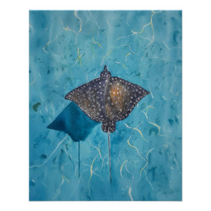 Gevlekte adelaar Stingray - Ocean Perfect Poster