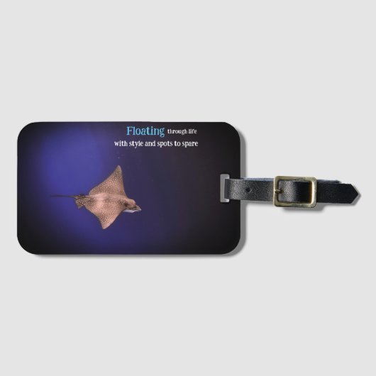 Gevlekte adelaarsrog onder water bagagelabel (Voorkant (horizontaal))