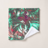 Gevlekte aquamarine en rood, gezwollen met zwarte bad handdoek (Wasdoekje)