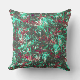 Gevlekte aquamarine en rood, gezwollen met zwarte  kussen